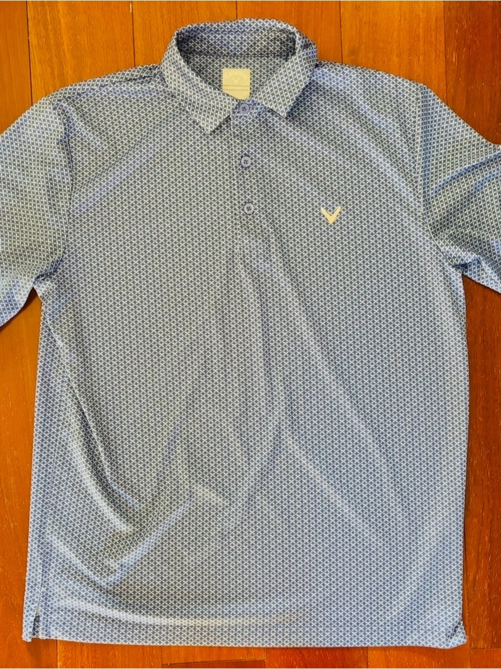 Callaway Men's Opti-Dri Performance Stretch Golf Polo in Geometric Blue - M